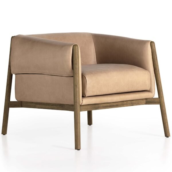Idris Leather Chair, Palermo Nude by Four Hands