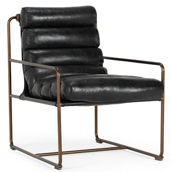 Argo Leather Chair,  Jet Black