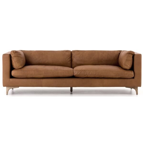 Beckwith Leather Sofa, Natural Washed Camel by Four Hands